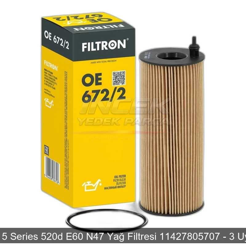 BMW 5 Series 520d E60 N47 Yağ Filtresi 11427805707 - 3