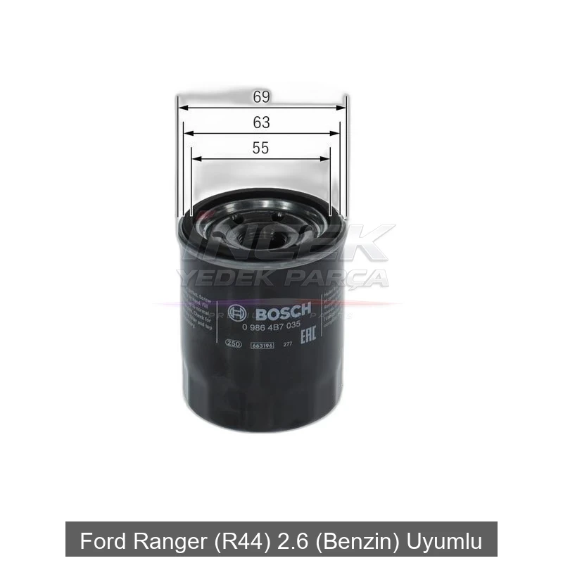 Ford Ranger R44 2.6 Yağ Filtresi 93182630